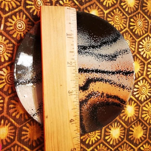 Artisan Made Enamel on Steel Animal Tiger Print Round Dish - Picture 11 of 11